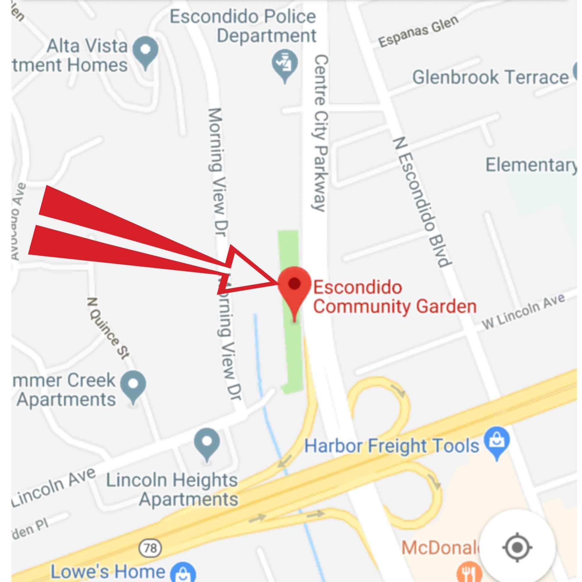 Google Maps for Escondido Community Garden