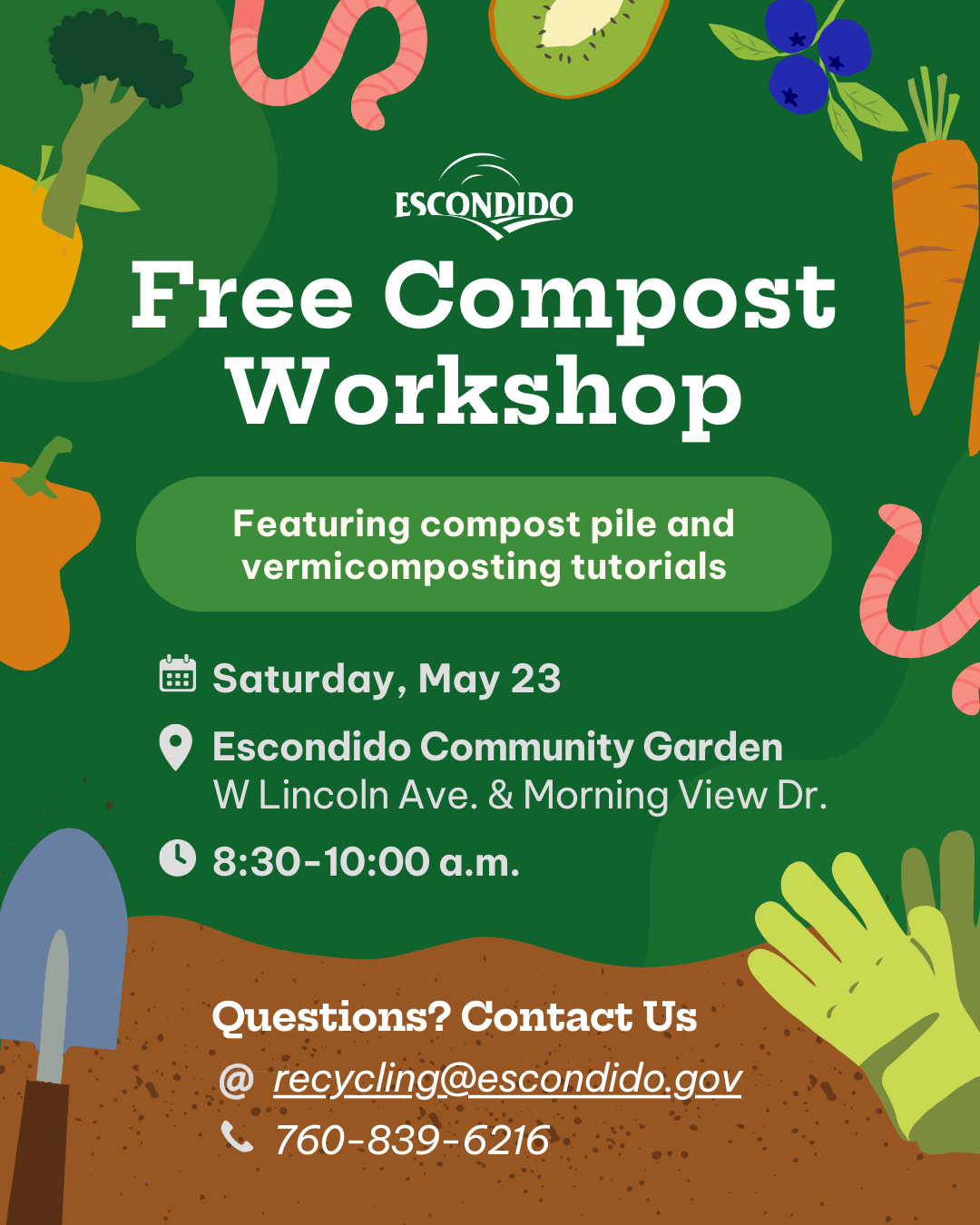 Compost Workshop - May 23, 2026 at Escondido Community Garden