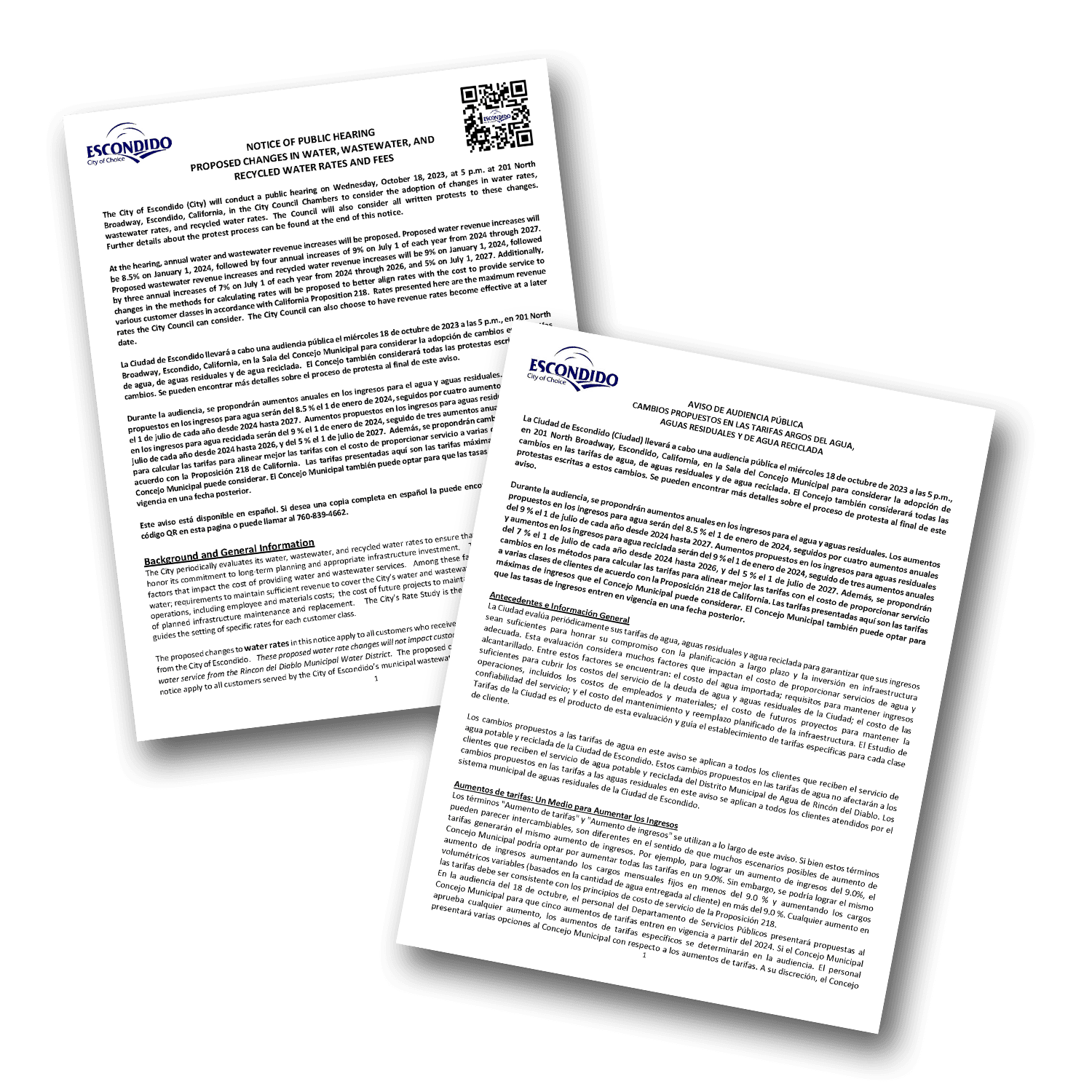 Prop 218 Notice of Public Hearing