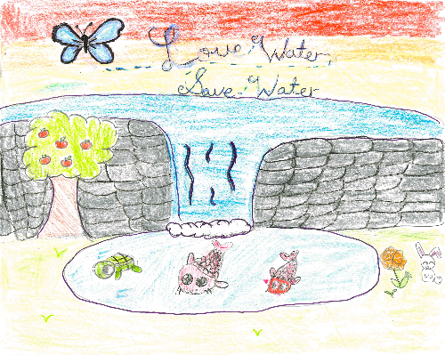 "Love Water, Save Water" poster by Ava Barclay